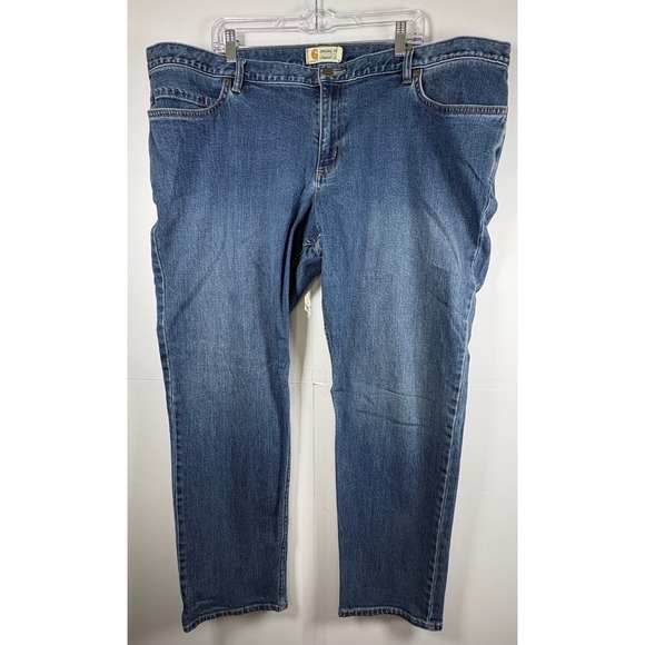 Carhartt Denim - Carhartt Women's Medium Wash Denim Jeans Straight‎ Leg Relax Fit Sz 22W